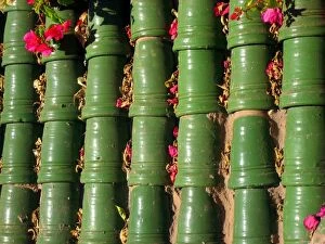 Images Dated 5th February 2008: Green glazed roof tiles, Marrakesh, Morocco
