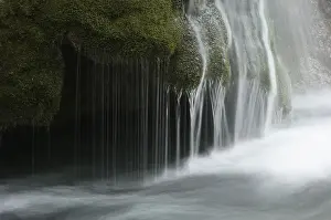 Sichuan Province Prints: Green waterfall in Gyuzaighou, China
