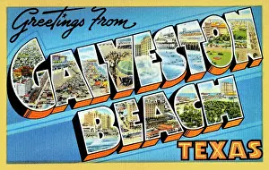 Galveston Prints: Greetings from Galveston Beach, Texas