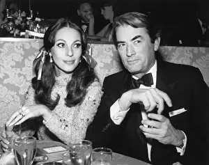 Ribbon Prints: Gregory Peck with Wife Veronique