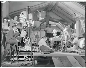 Greta Garbo and Camera Crew on Set of The Painted Veil