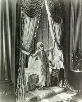 Prints of (Original Caption). Greta Garbo in 1928 film Flesh and the Devil with John Gilbert in a Metro Golden Mayer Production Timeless Elegance: The Iconic Greta Garbo Collection: Greta Garbo in Night Gown