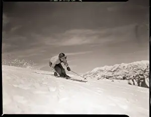 Skiing Prints: Gretchen Fraser Skis Down Slopes