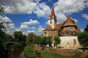 Fortification Collection: Grossau fortified church, built in 1498. Cristian, German Grossau or Grossau, Saxon Grissau