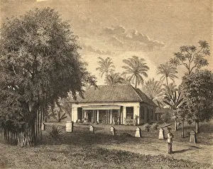 Jakarta Prints: Ground View of European Country Home