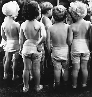 Toddler Prints: Group Of Babies In Diapers