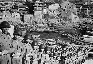 Fishing Boat Prints: Group of Chinese Soldiers on Tachen Islands