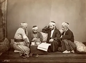 Muslim Prints: Group of Middle-Eastern Men Study in North Africa