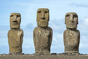 Images Dated 31st May 2012: Group of Moai, Rano Raraku, Easter Island, Chile