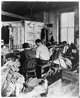 Sewing Prints: Group Of People Sitting And Sewing