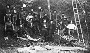 Alaska Prints: Group Of Pick And Shovel Miners