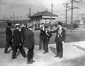 Picketing Prints: Group of Picketers Confronting Men