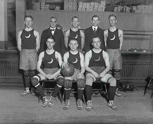 Prints of (Original Caption) Hoops Through Time: A Visual Journey of Basketball History: Group Portrait of Crescent College Basketball Players