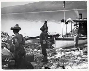 Outing Prints: Group On Shore Ready For An Outing