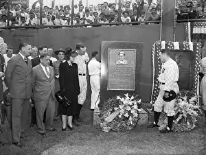 Widow Prints: Group Standing At Lou Gehrig Memorial