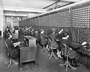 Switchboard Prints: Group Of Switchboard Operators 1915