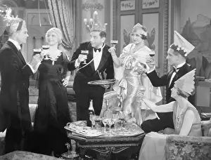 Easy Chair Prints: Group Toasts At Holiday Party