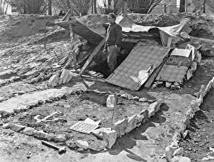 Homelessness Prints: Group Of Unemployed Living In Crudehuts