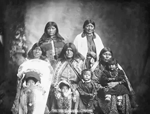 Native Am Prints: Group Of Ute Women And Children; Photo