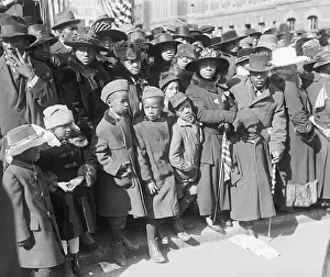 Infantry Prints: Group Watching Parade Of Black Infantry