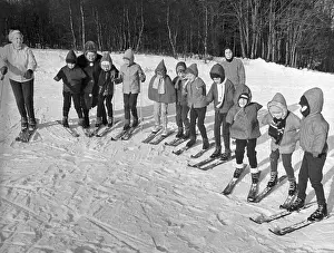Thalidomide Prints: Group of Youngsters Learning to Ski