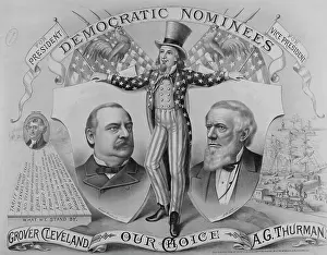 Grover Cleveland and A. G. Thurman on Election Poster