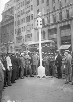 Traffic Light Prints: Grover Whalen Inspects New Traffic Lights