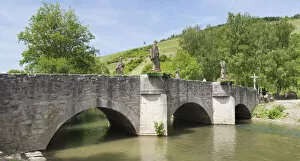 Grunbachbrucke bridge over the Grunbach river, Gerlachsheim, Baden-Wurttemberg, Germany