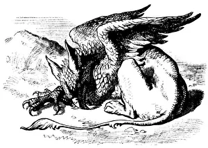Gryphon illustration, (Alices Adventures in Wonderland)