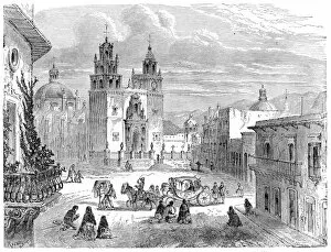 Images Dated 6th March 2017: Guanajuato gran plaza Mexico engraving 1875