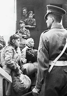 Lubeck Prints: Guard Standing By Jewish Women Refugees