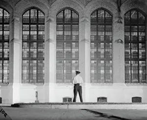 Guard Standing Watch at Prison