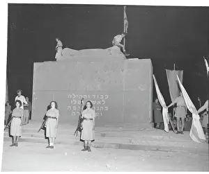 Haifa Prints: Guards Standing at Haifa Monument