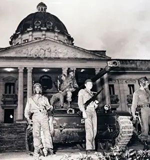 Guards with Tank Outside Government Palace