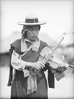 Guatemala Prints: Guatemalan Violin Maker with Instrument