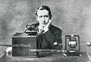 Inventor Prints: Gugliemo Marconi With Wireless Receiver
