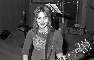 Guitarist Joan Jett of the rock band The Runaways
