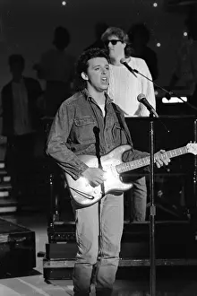 Stratocaster Prints: Guitarist and singer Roland Orzabal of the rock band Tears for Fears