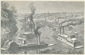 Gunboat Flotilla on Mississippi River