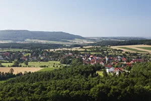 Images Dated 12th July 2011: Gunzendorf, view from Senftenberg, municipality of Buttenheim, Little Switzerland, Upper Franconia