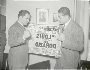 Gus Dorazio and Joe Louis Holding Poster