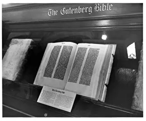 Lac0047 Prints: Gutenberg Bible In the Library of Congress In Washington, DC