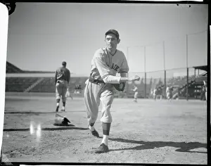 San Bernardino Prints: Guy Bush Practicing at Baseball Camp