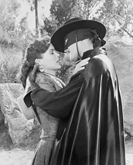 Intimacy Prints: Guy Williams and Costar in Zorro Scene