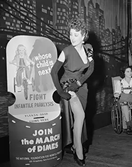 Gypsy Rose Lee Making a Donation to March of Dimes