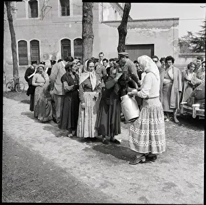 Pail Prints: Gypsy Women Dip Hands in Water Bucket
