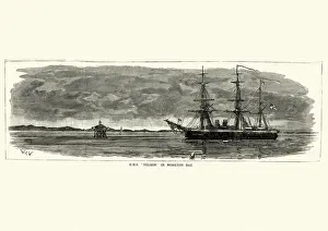 HMS (His Or Her Majesty's Ships) Prints: H. M.s Nelson in Moreton Bay, Australia, 19th Century