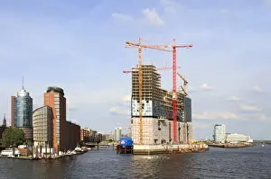 Works Prints: HafenCity with the construction site of the Elbe Philharmonic Hall