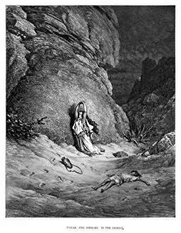 Images Dated 19th August 2016: Hagar and Ishmael in the desert 1870