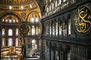 Images Dated 4th September 2014: Hagia Sophia mosque interior, Istanbul, Turkey